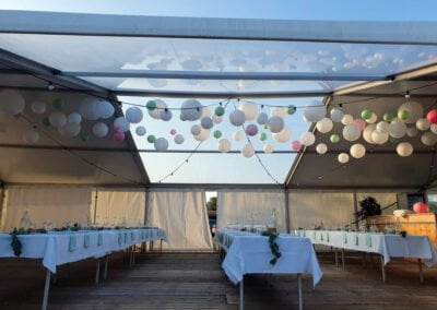 Bruiloft tent Hulshorst aluhal transparant dak en wanden