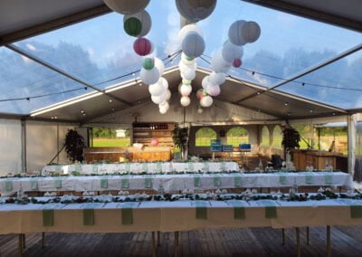 Bruiloft tent Hulshorst aluhal transparant dak en wanden